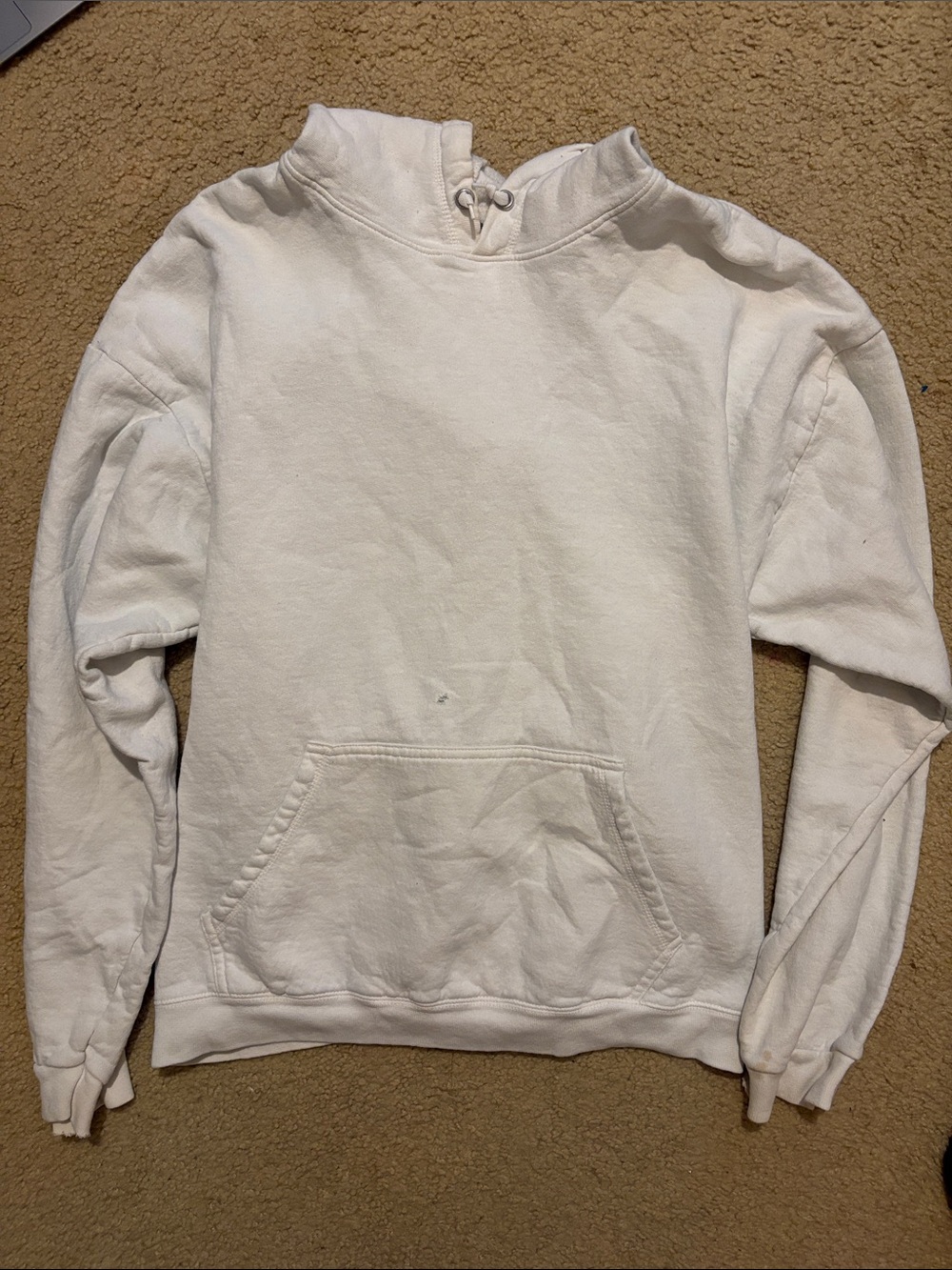 Men's White Crewneck Pullover Sweatshirt